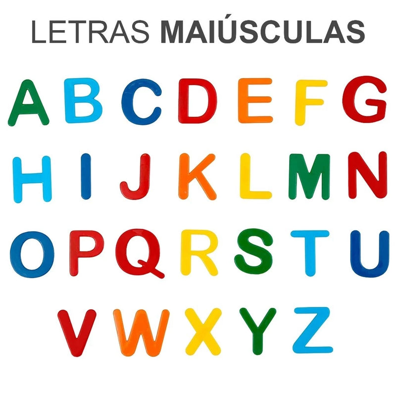 Letras Alfabeto Magnético Infantil Educativo Colorido com Números